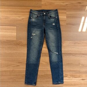 Distressed Blue Jeans